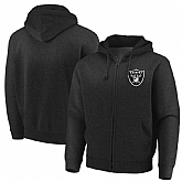 Men's Oakland Raiders Majestic Cap Logo Full Zip Hoodie Black,baseball caps,new era cap wholesale,wholesale hats